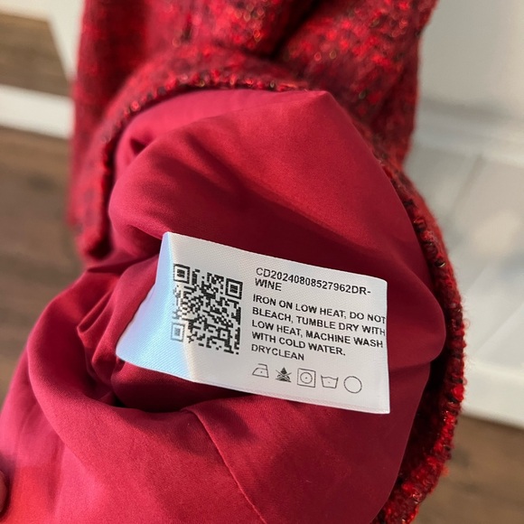 CIDER Red Tweed Fit & Flare Mini Dress 0XL NWT - Picture 5 of 11